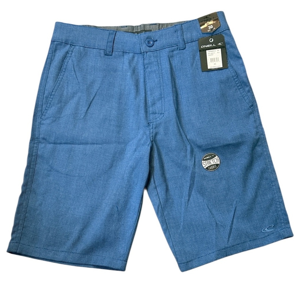 O'Neill Microfiber Blend Short Size 30 Blue Stripe Standard Fit Stretch NWT